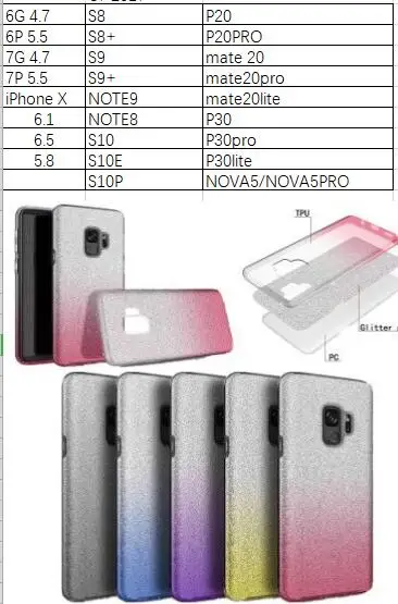 Роскошный Жесткий ПК + Мягкий ТПУ чехол для Iphone 11 XR XS MAX X 8 7 6 S10 Note 10 Pro 9 S8 Bling 3 в 1