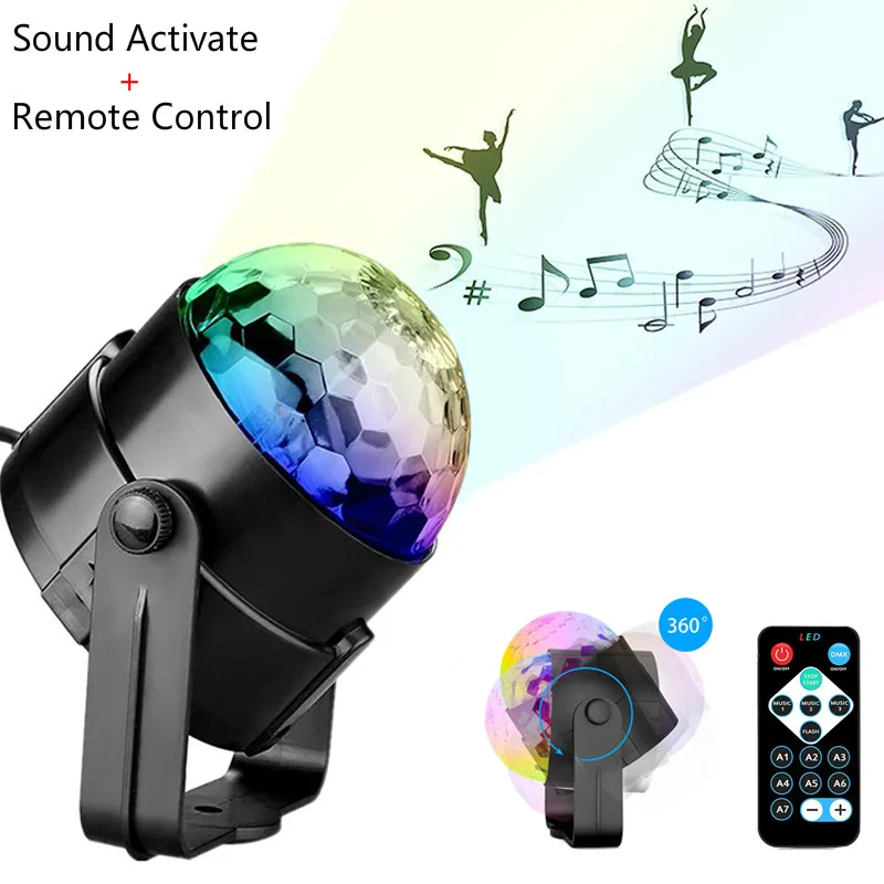 RGB Led сцена с прожекторами для дискотеки огни DJ диско шар Lumiere Звук Активированный