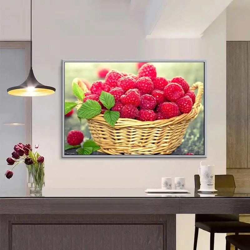 Горячая 40*30 см Алмазная картина вышивка крестиком фрукты Малина мозаика