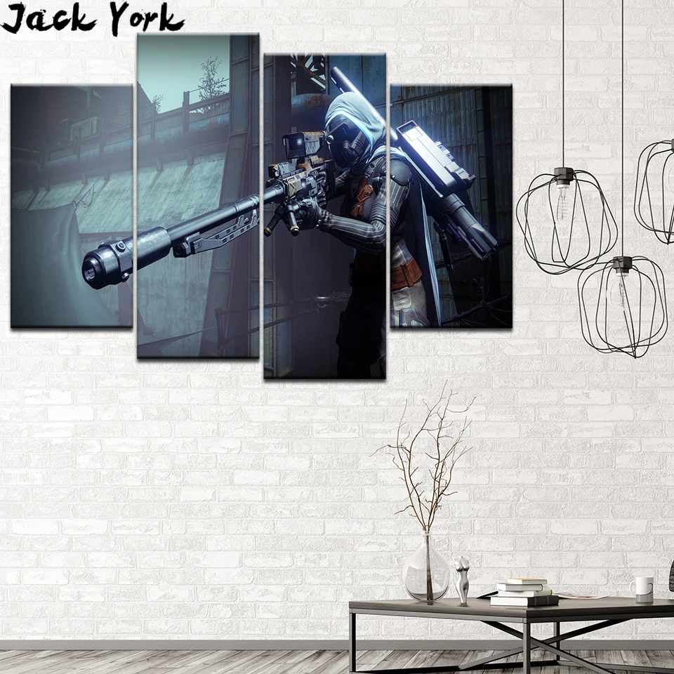 Картина на холсте игра судьба борьба 4 шт. Настенная картина модульные плакаты