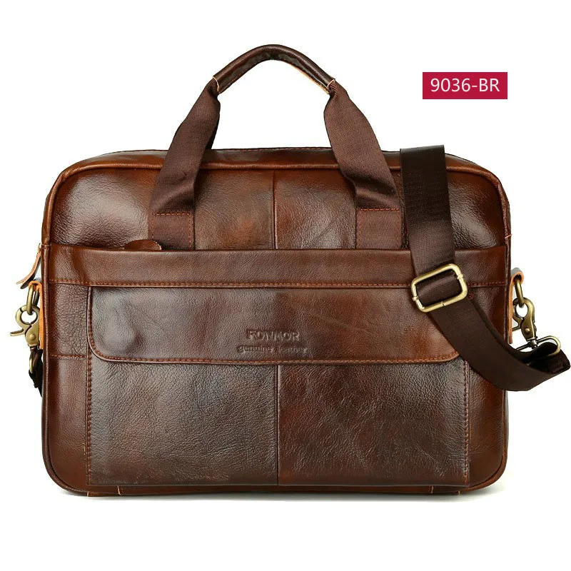9036-BR-brown OYIXINGER деловые мужские портфели из натуральной кожи, мужская сумка, повседневная мужская сумка, мужская сумка-мессенджер, сумка для ноутбука, мужские сумки на плечо - Цвет: 9036-BR-brown