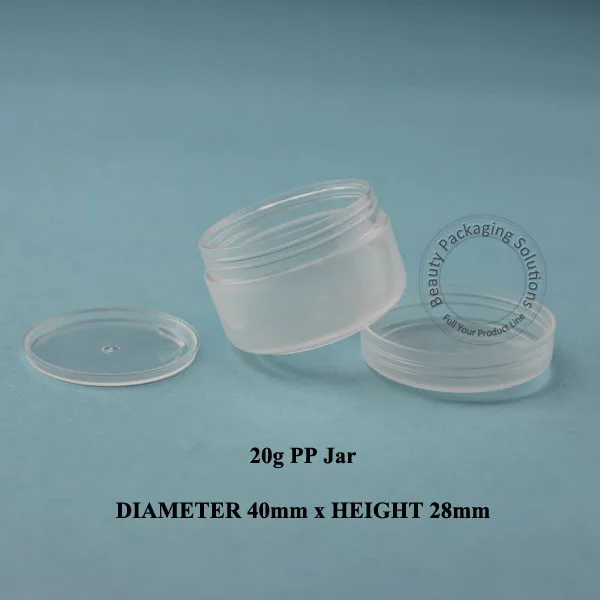 100 шт./лот оптовая продажа 20 г PP крем банка контейнер для женской косметики