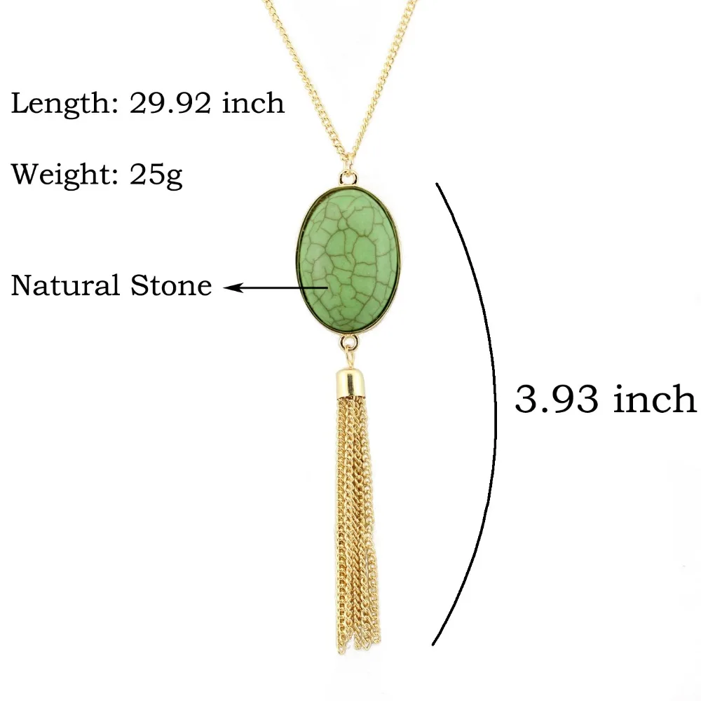 Ожерелье в стиле бохо с бахромой и цепочкой из золотого сплава летнее стильное