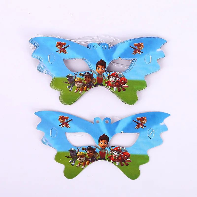 10pcs mask PAW Patrol набор посуды, бутылки для питьевой воды, бумажные стаканчики, тарелка, покрытие для стола, крышка для 10 детей, день рождения, вечерние украшения - Цвет: 10pcs mask