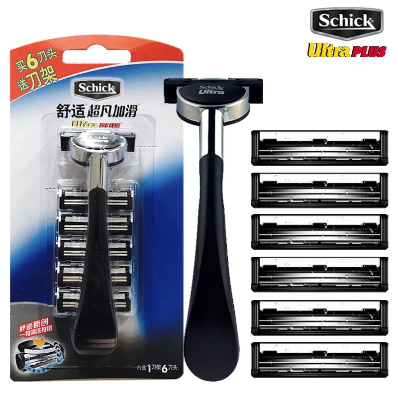 Оригинальный набор лезвий Schick Ultra PLUS 1 Бритва + 6 лезвий|razor blade set|razor blade6 |