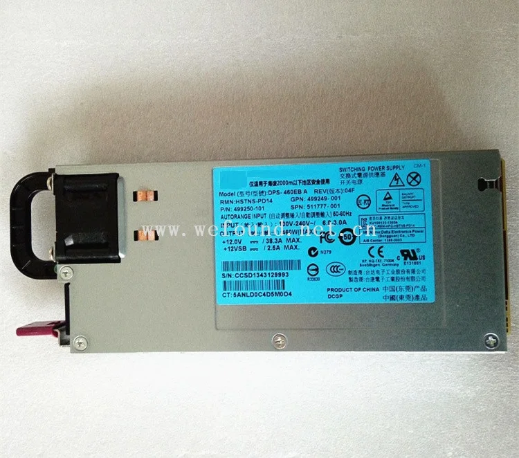 Рабочий источник питания для DPS-460EB A HSTNS-PD14 499250-101 460W полностью протестирован