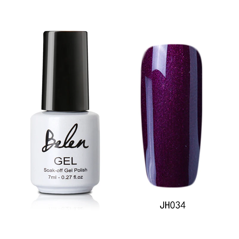 JH034 Belen, 7 мл, винно-красная серия, 36 цветов, Гель-лак для ногтей, замачиваемый, долговечный, профессиональный, УФ, светодиодный лак для ногтей, Гель-лак, базовый топ - Цвет: JH034