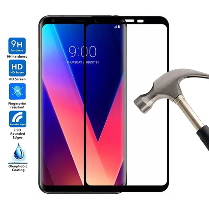 Full Cover Tempered Glass For LG V30 Screen Protector Body Film LGV30 V 30 Thin Front Protective | Мобильные телефоны и
