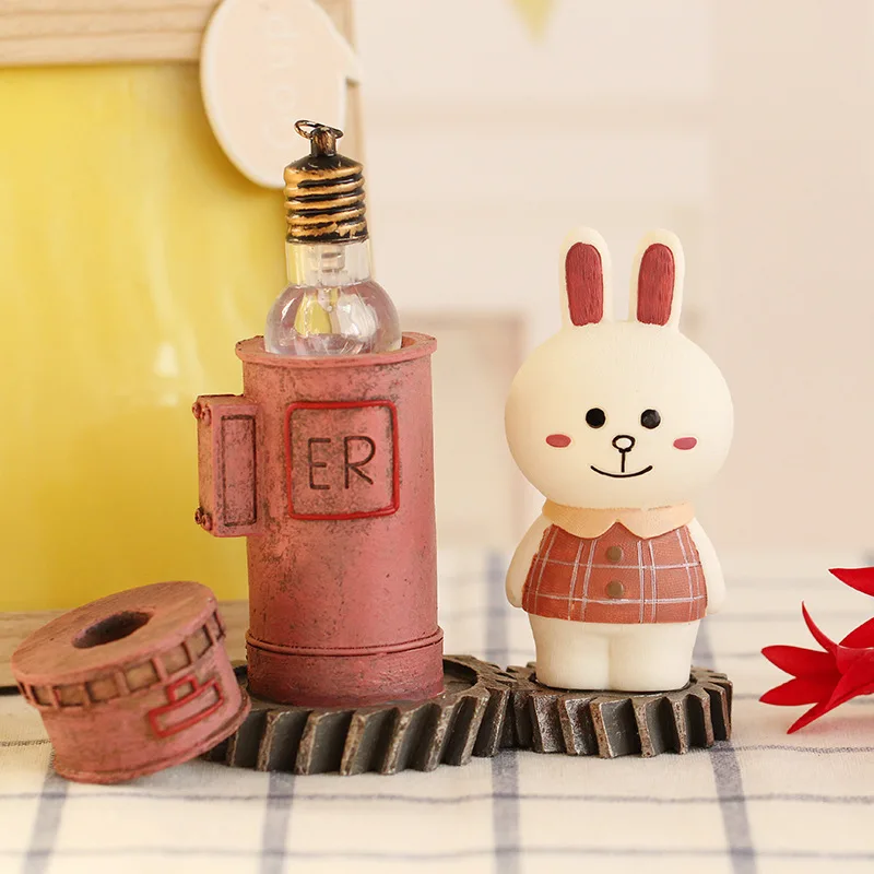 Grocery Animal Resin Crafts Wholesale Rabbit Bear LED Night Light Gifts | Дом и сад