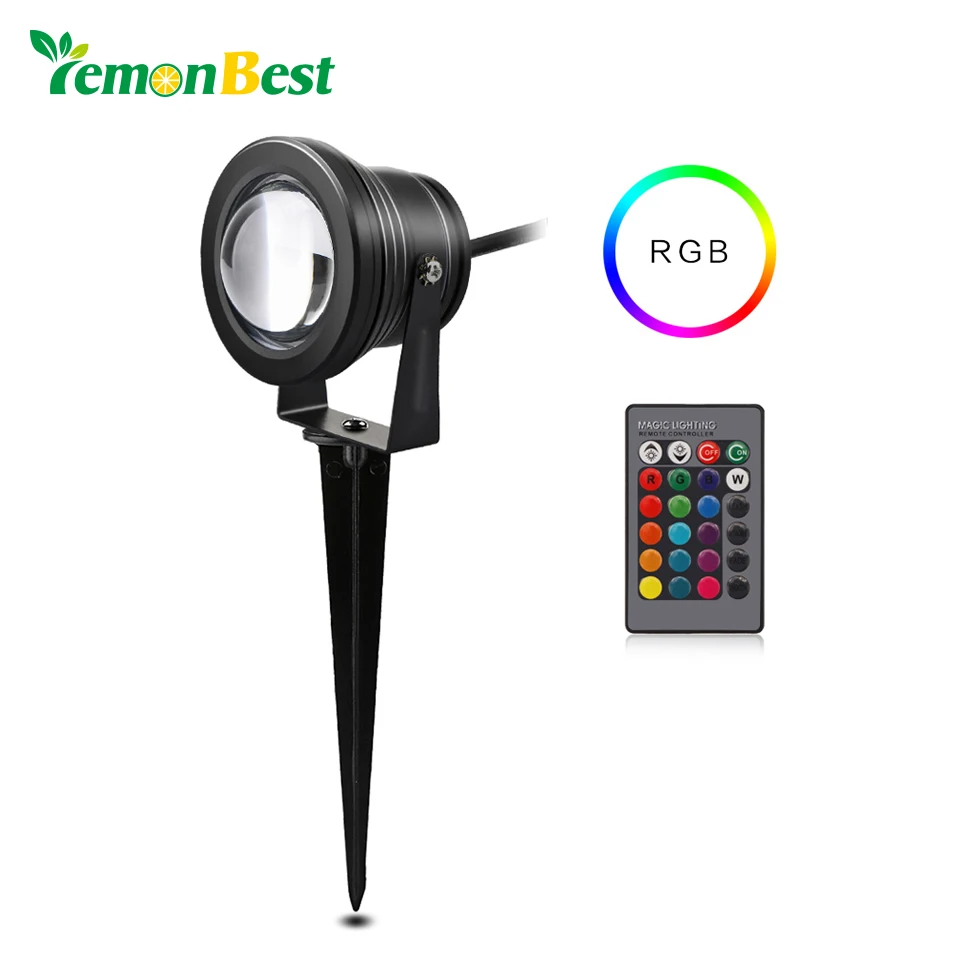 10 Вт RGB светодиодный светильник на лужайке с дистанционным управлением садовый светильник s открытый с шипами для двора патио светильник для дорожки водонепроницаемый светильник ing DC 12 В