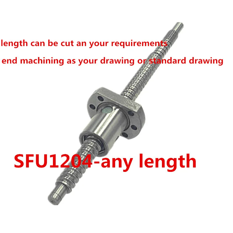 

cold roller C7 ball screw 12mm SFU1204 700/750/800/850 mm ballscrew with end machined + 1204 single ball nut cnc patrs