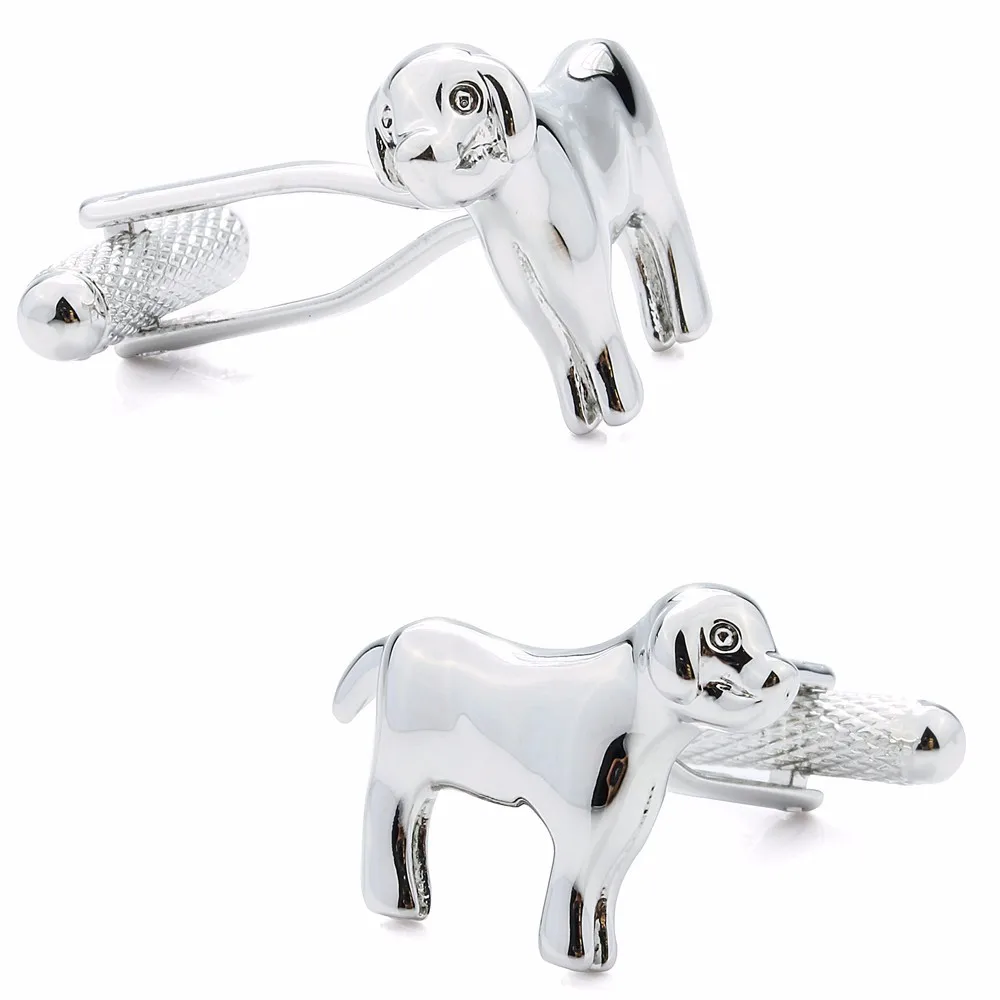 Запонки HAWSON с имитацией родия для французских манжет и рубашек|dog cufflinks|brand cufflinks for