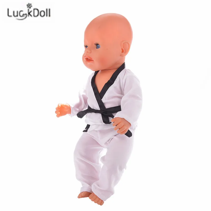 LUCKDOLL High Quality Fashion New Taekwondo Clothing Suitable for 18&quot American Doll or 43cm toy Accessories | Игрушки и хобби