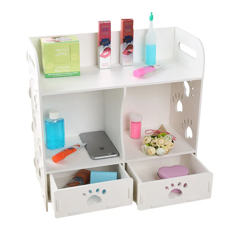 Декор в гостиную стеллаж для хранения деревянный белый 3 Слои мусор ящик Ванная