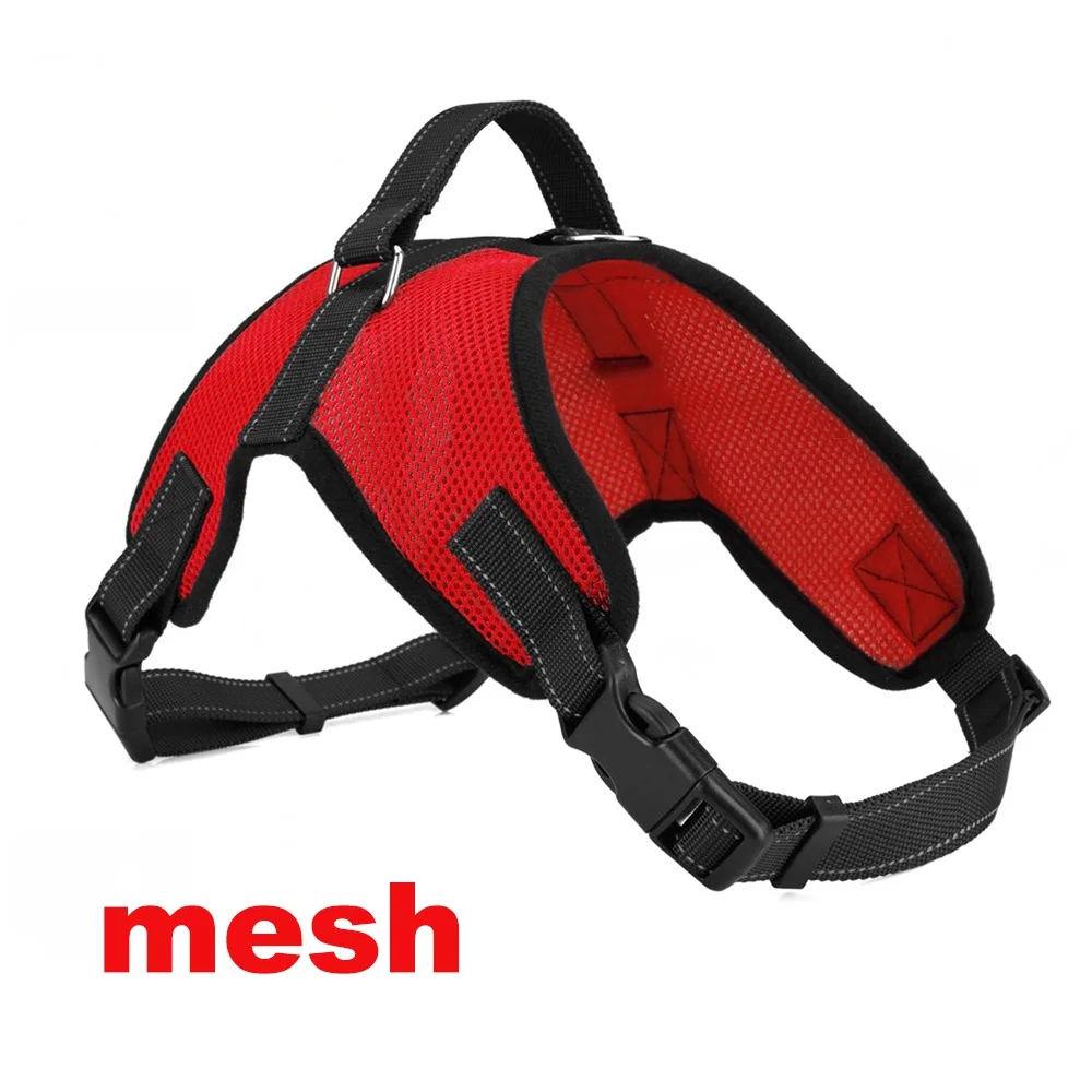 Mesh Red Светоотражающий Поводок для домашних животных, собак, ошейник для больших собак, поводок, регулируемый поводок для больших и маленьких собак, намордник, жилет питбуля - Цвет: Mesh Red