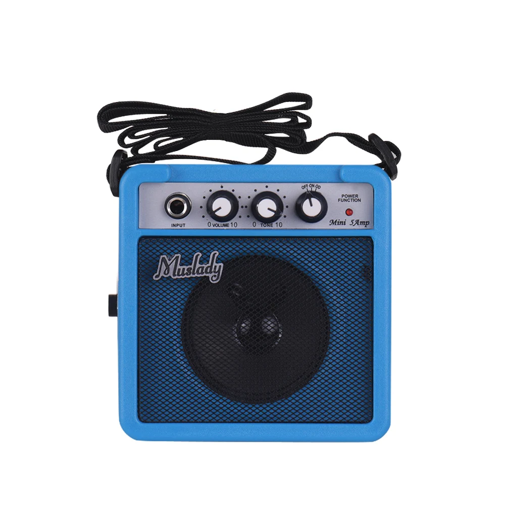 Blue Muslady 5 Вт гитарный усилитель динамик с 3,5 мм и 6,35 мм входами 1/4 дюймов выход поддерживает регулировку громкости - Цвет: Blue