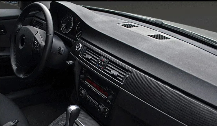 4D Professional Grade 12''X60&quot Black Carbon Fiber Vinyl Wrap Air Release Bubble Free Car Styling |