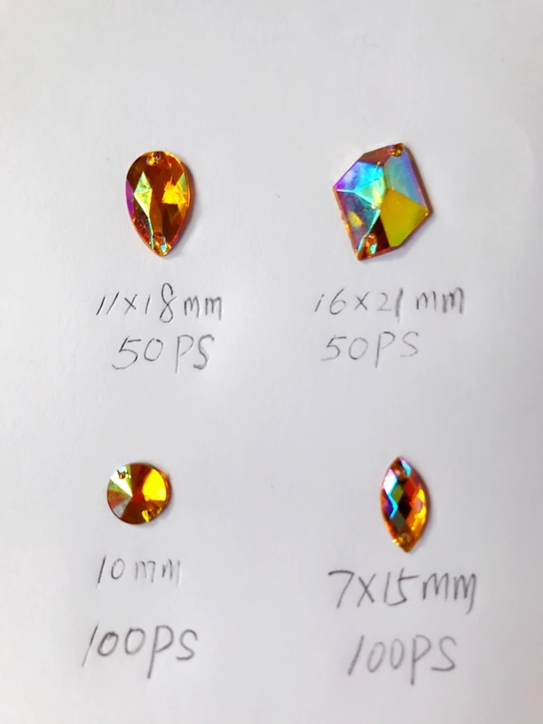 300 шт. акриловые бусины разной формы для вышивания одежды