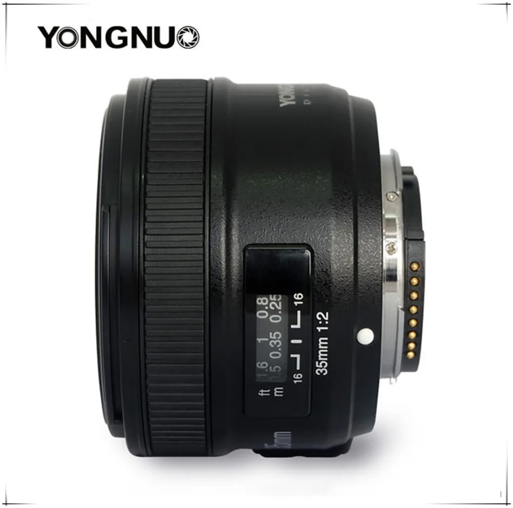 Объектив Yongnuo 35 мм YN35mm F2.0 широкоугольный фиксированный/основной Автофокус Объектив для Canon 600d 60d 5DII 5D 500D 400D 650D 600D 450D