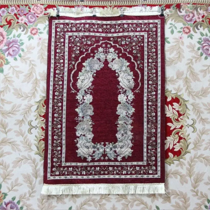 70x110 см Турецкая Исламская мусульманская молитва коврик винтажный цветной цветочный Рамадан ИД подарки украшение ковер с кисточками отделка