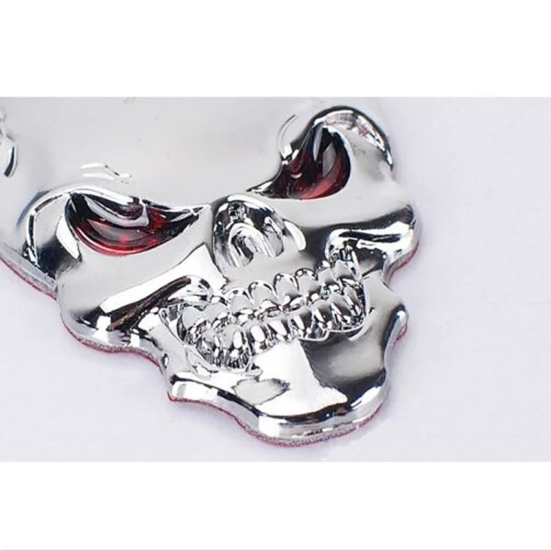 

10Pcs/Pack Skull Bone Car Motorcycle Auto Chrome Silver 3D Metal Emblem Badge Decal Sticker
