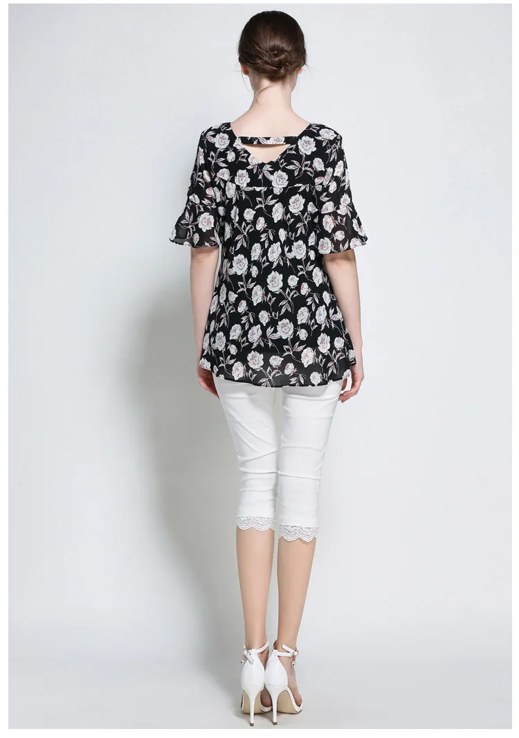 Новая модная женская шифоновая рубашка Kerrilado с круглым вырезом облегающая