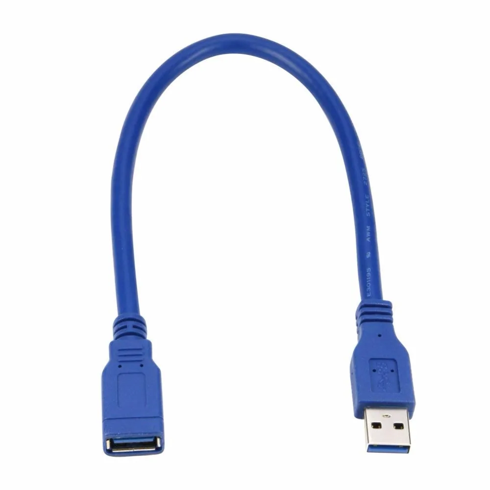 2 шт./лот короткий Удлинительный Кабель USB 3 0 Type A штырь гнездо синий 50 см|Кабели для