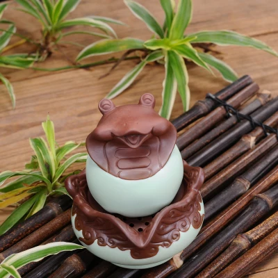 Snake Китайский Зодиак фиолетовый глина Celadon чайный горшок чашка для чая, гайвань, портативный дорожный чайный сервиз, в форме животного чайный сервиз керамика чайная чашка Quik - Цвет: Snake