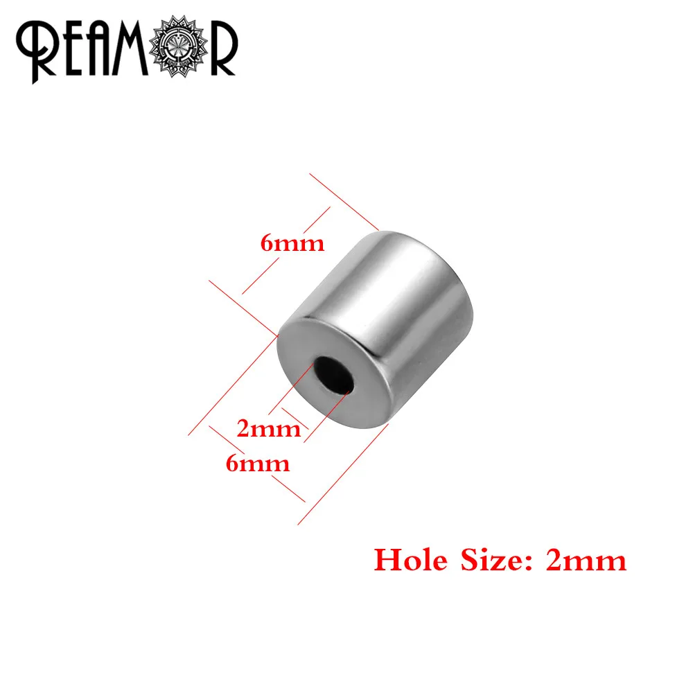 6x6x2mm Hole RUIMO 316l нержавеющая сталь зеркальная полированная прокладка бусины трубки подвески бусины для DIY браслет ожерелье аксессуары для ювелирных изделий - Цвет: 6x6x2mm Hole
