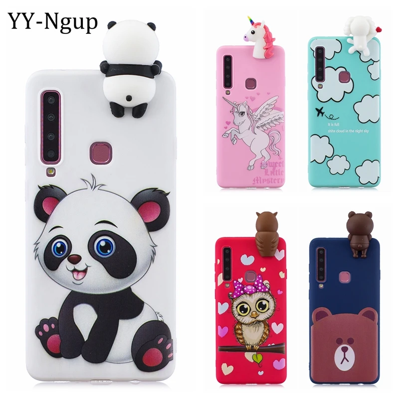

etui for Samsung A7 2018 Case Galaxy A9 Case 3D Panda Unicorn Silicone Cover for Samsung Galaxy A7 A9 A8 A6 Plus A3 A5 2017 Case