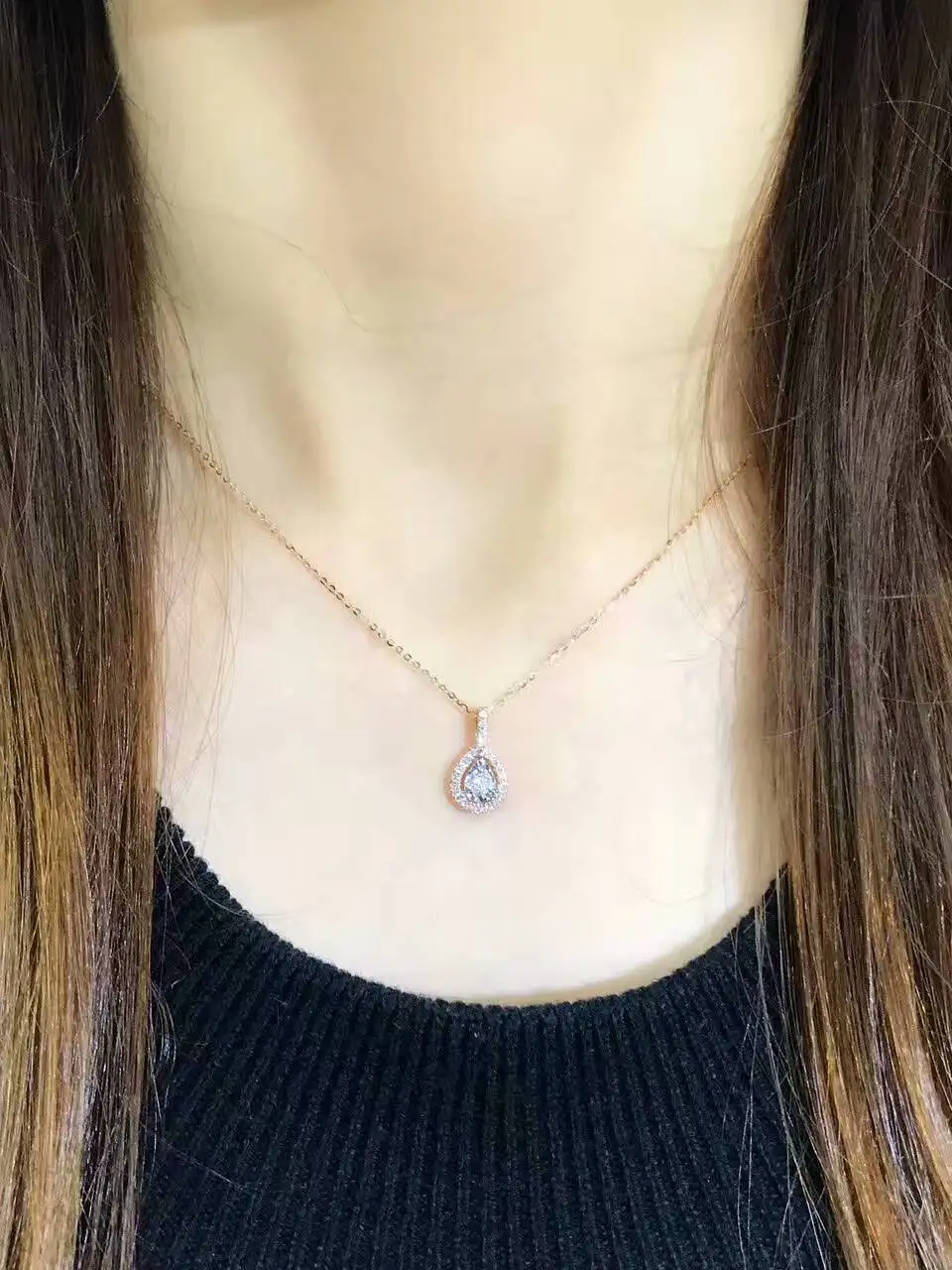 Лазамеро венчик 0.13CT круглая огранка Груша Дизайн Проложить Набор 18k белое золото