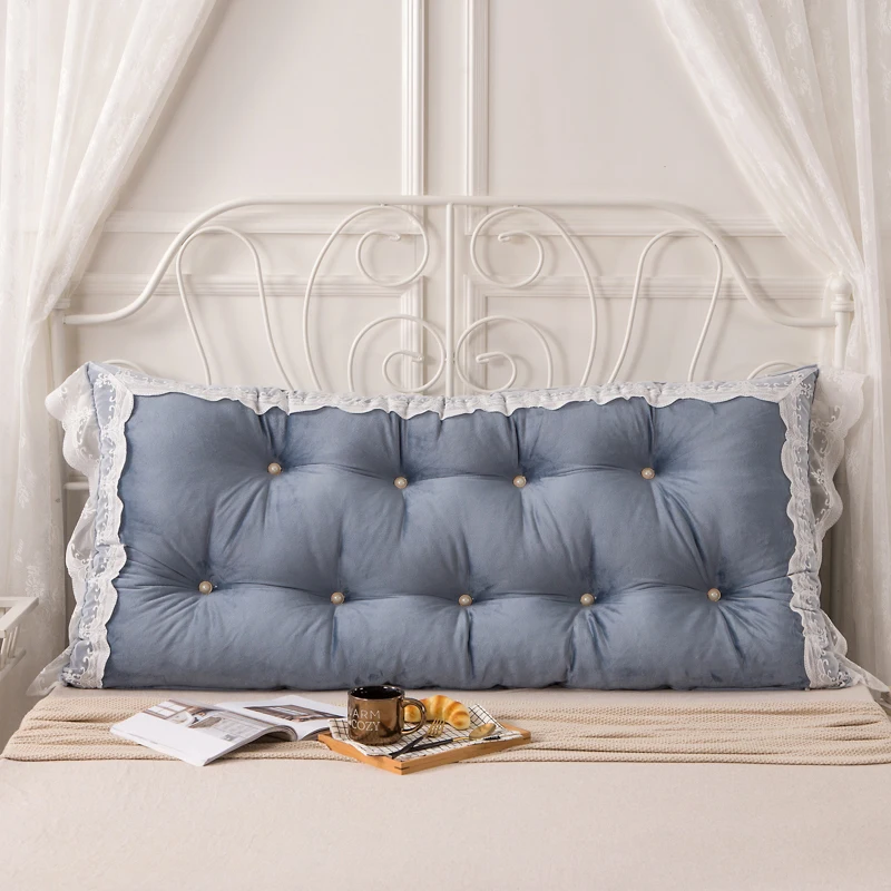 Спинка кровати супер мягкий кристалл бархат + вышивка кружева заполнены жемчугом