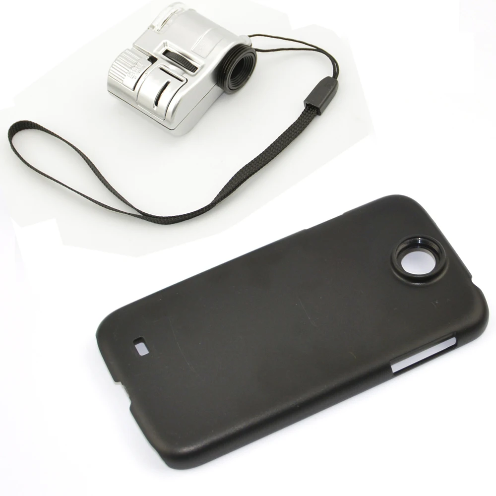 Лупа для микроскопа со светодиодной подсветкой 63X объектив телефона с чехлом iPhone