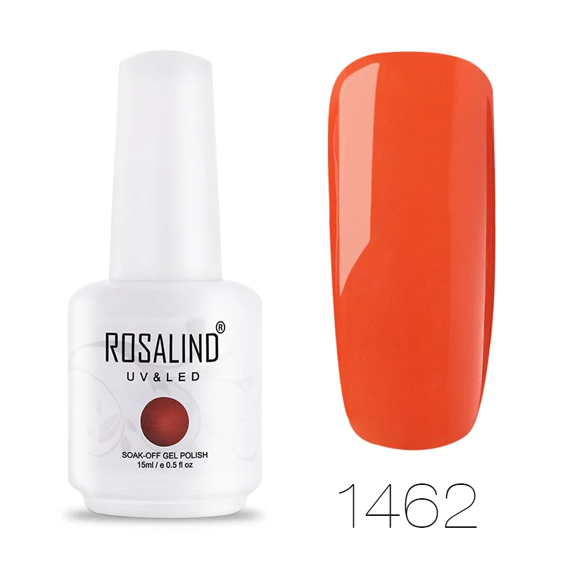 1462 ROSALIND гель 1S 15 мл Гель-лак для ногтей большая белая бутылка 60 чистых цветов впитываемый Праймер УФ-Гель-лак для ногтей для маникюра - Цвет: 1462