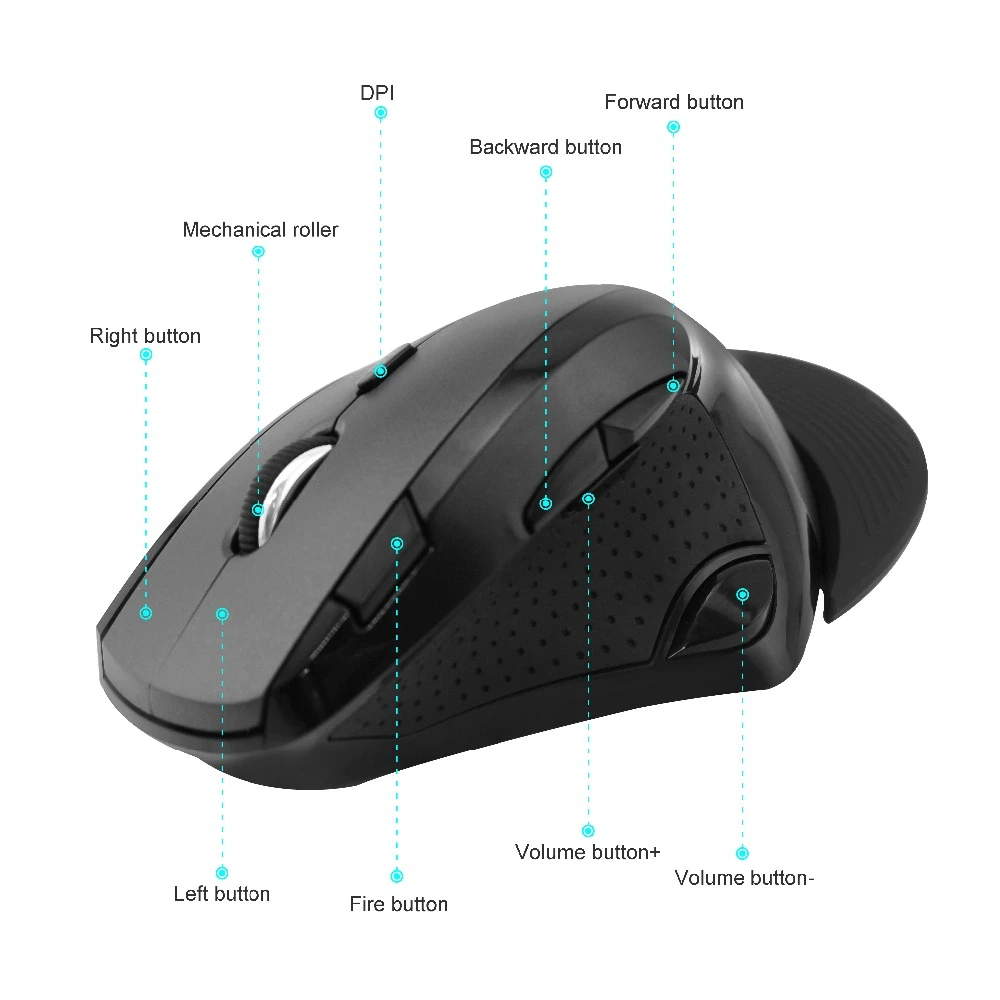 Беспроводная оптическая мышь Delux M910 2 4 ГГц эргономичная Вертикальная игровая 2400DPI