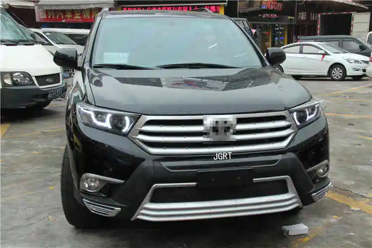 2 шт. светодиодный фонарь для Toyota Highlander 2013 Автомобильный светодиодный фонарь с двойными ксеноновыми линзами автомобильные аксессуары дневные ходовые огни противотуманные фары