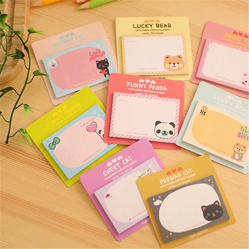 Мультяшные животные блокнот Kawaii панда Липкие заметки Diy Канцтовары Скрапбукинг