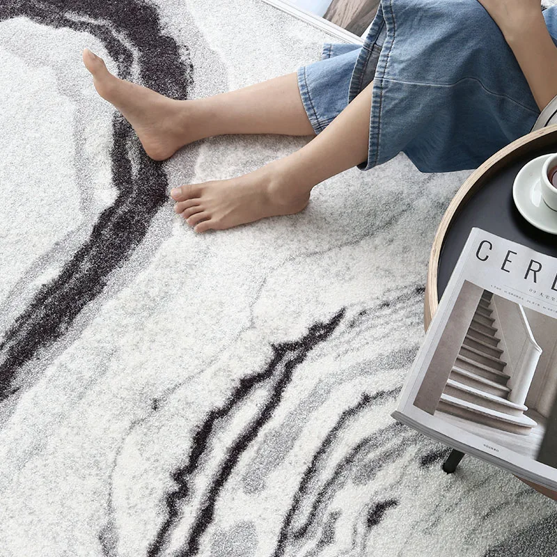 Круглый ковер для гостиной в стиле пост модерн большого размера скандинавском