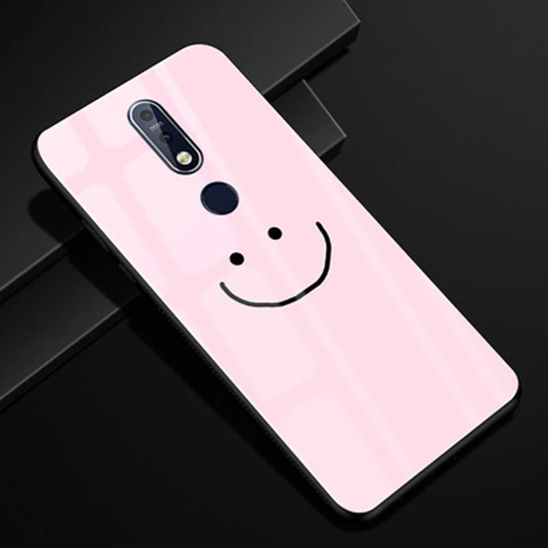 Coque для nokia 7,1 чехол градиентное закаленное стекло+ чехол с мягкими краями для nokia 7,1 dream glass чехол nokia 7,1 TA-1100 чехол s shell