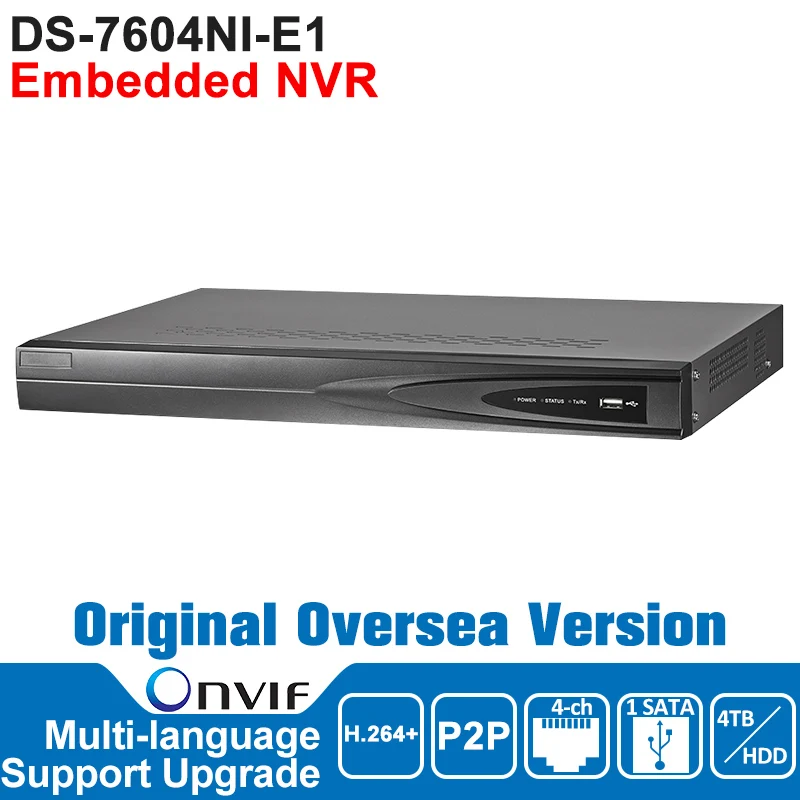 Hikvision NVR IP Камера сети видео Регистраторы DS-7604NI-E1 ONVIF Рекордеры для