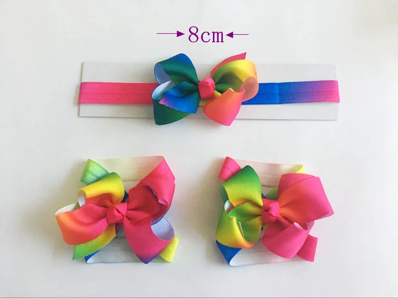 

cute boutique 3inch colorful ribbon bow girls barefoot sandals and headband sets barefoot sandal children shoes