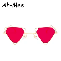 vintage triangle sunglasses women steampunk metal frame brand designer red black sun glasses for men party decoration uv400
