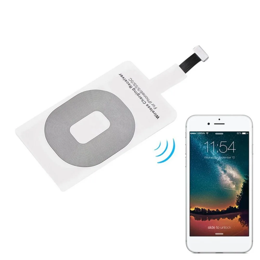 Qi беспроводной зарядный приемник для iPhone 7 6s Plus 5S Micro USB Type C универсальное Быстрое