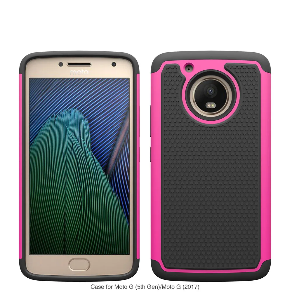 Для Motorola Moto G5 Heavy Duty Hybrid Armor чехол двухслойный Жесткий ПК + Резиновый ТПУ