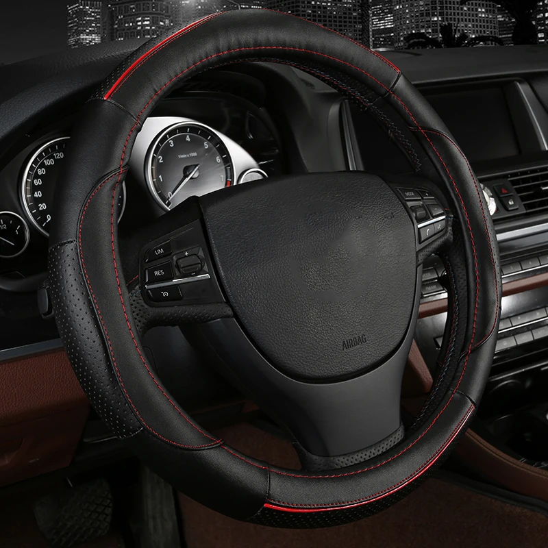 Рулевое колесо кожаный чехол Аксессуары для suzuki sx4 mitsubishi asx skoda kodiaq opel insignia bmw x1 x3 x5