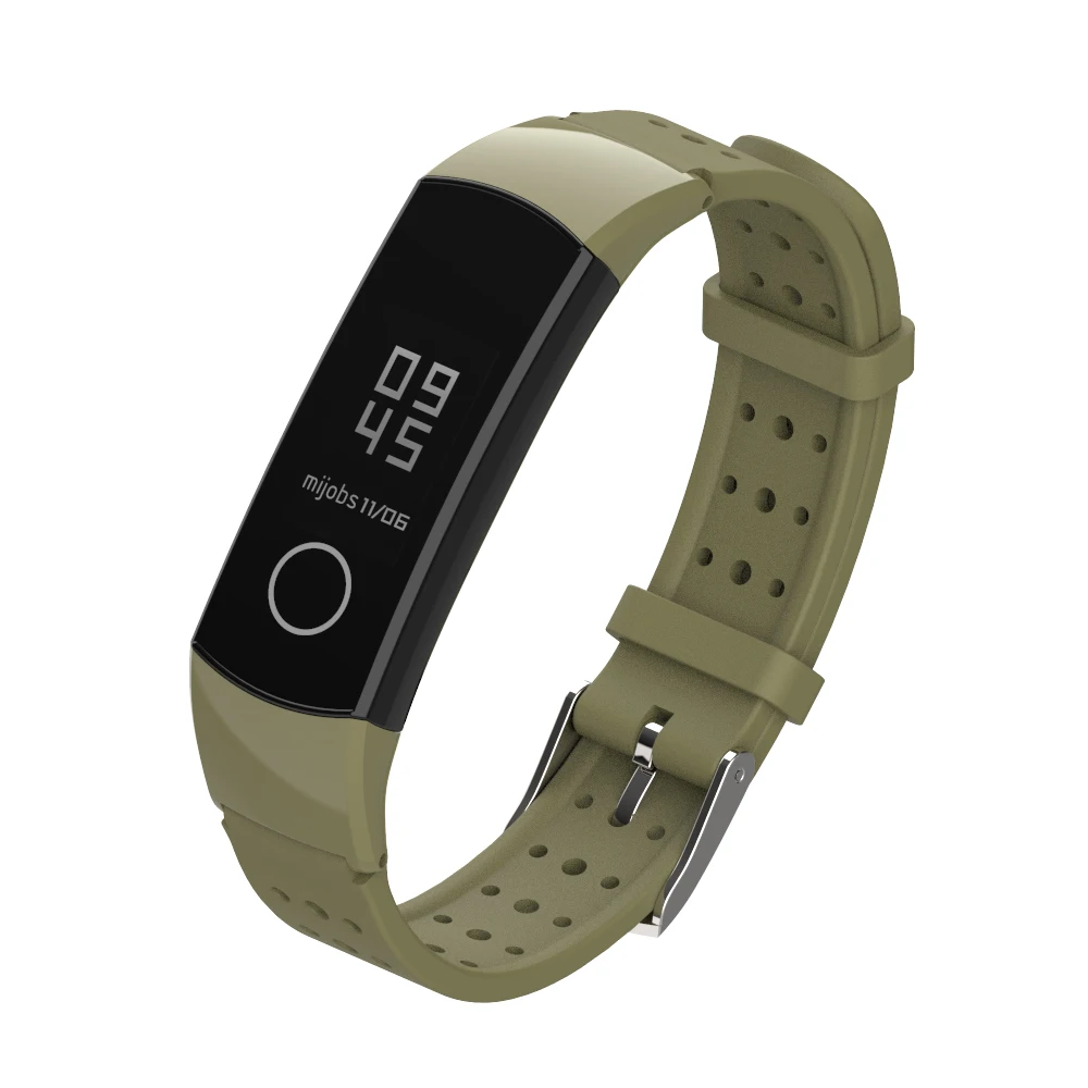Mijobs силиконовый ремешок для huawei Honor Band 4 5 стандартная версия Смарт-Браслет спортивный браслет для Correa Honor Band 4 5