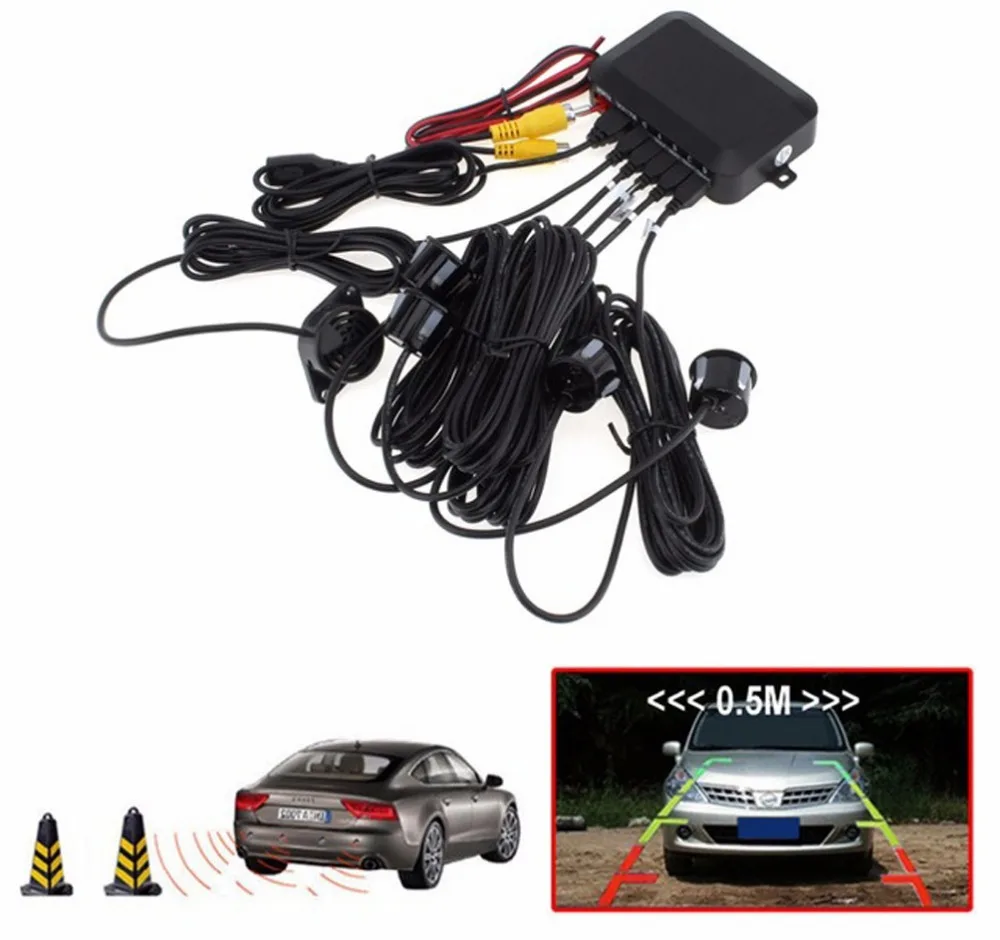 Автомобильные парковочные датчики Parktronics 4 черные/Серебристые/белые/красные