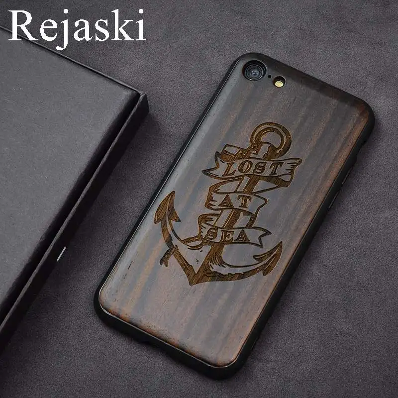 Высококачественный оригинальный черный чехол для телефона из черного дерева с