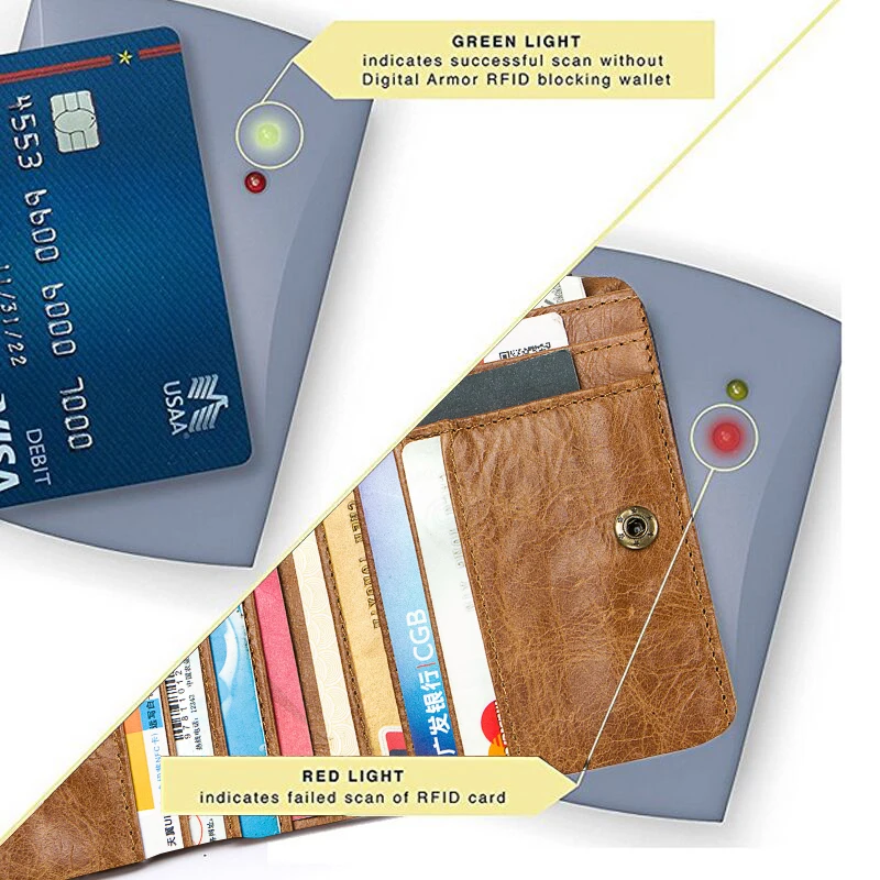 Брендовый тонкий кошелек GZCZ с технологией rfid коричневый мужские маленькие