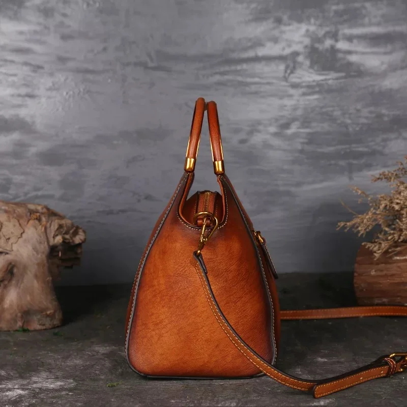 Qiwang Vintage Handmade Handbag 3D Flower Designer Genuine Leather Women Bag real leather high quality for Rich | Багаж и сумки